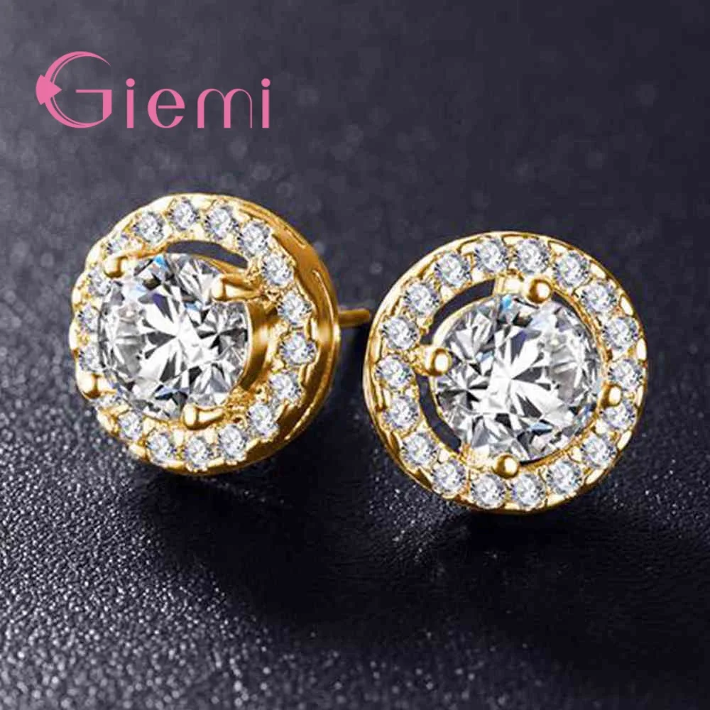 Fashion Wedding Engagement Stud Earrings 925 Sterling Silver Simple Jewelry Accessory Round Stud Earrings Top Quality
Fashion Wedding Engagement Stud Earrings 925 Sterling Silver Simple Jewelry Accessory Round Stud Earrings Top Quality