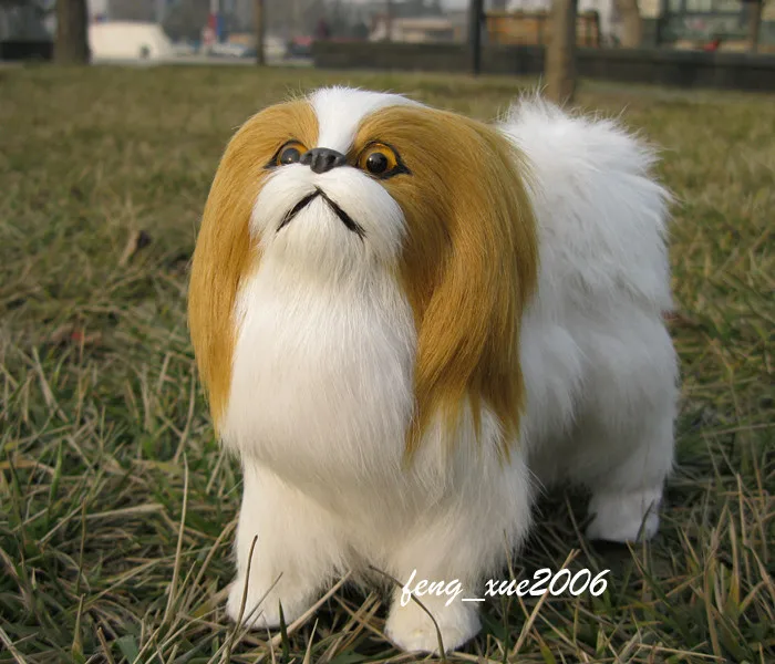 Имитация Пекинской собаки около 15x13 см мех Пушистый жесткий модель украшение