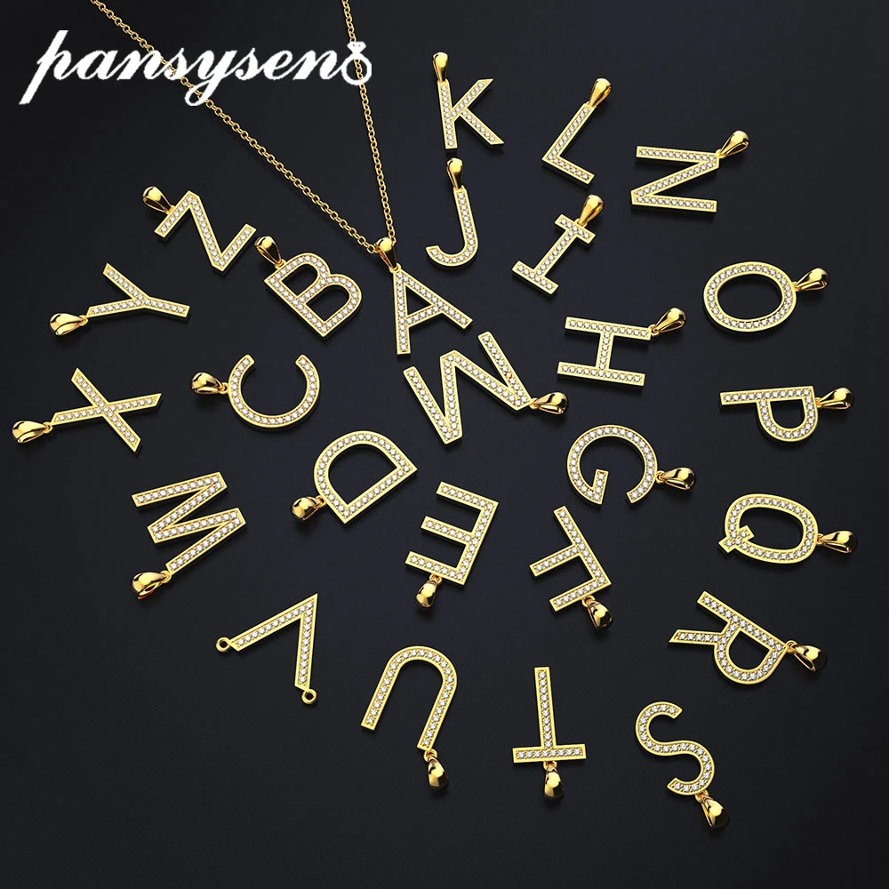 PANSYSEN Luxury Gold Color New Arrival 26 Letter Pendant Necklaces For Women Lover 925 Sterling Silver Party Fine Jewelry Gifts
PANSYSEN Luxury Gold Color New Arrival 26 Letter Pendant Necklaces For Women Lover 925 Sterling Silver Party Fine Jewelry Gifts