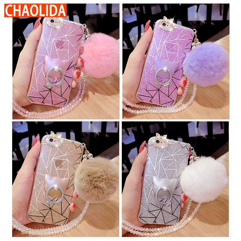 CHAOLIDA Fur Ball Phone Case for IPhone X 6 6s 7 8 PLUS Finger Ring Holder Mobile Cover Girl Free Shipping Pink Back Covers
CHAOLIDA Fur Ball Phone Case for IPhone X 6 6s 7 8 PLUS Finger Ring Holder Mobile Cover Girl Free Shipping Pink Back Covers