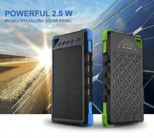 Solar Panel Power Bank Dual Output Powerbank Charger 16000mah Battery Universal Portable High-Capacity External Sun Charger