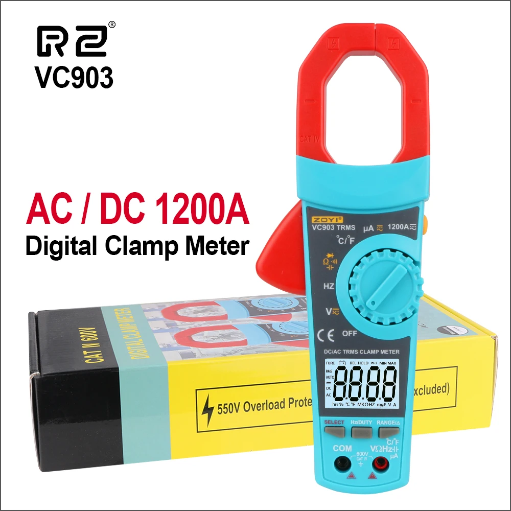 

RZ Professional Digital Multimeter Auto Range Multimeter Analog Multifunctional Voltmeter Ammeter Ohmmeter AC DC Clamp Tester