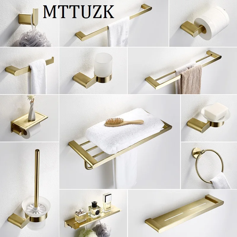 MTTUZK матовый золотой набор инструментов из нержавеющей стали SUS304 для ванной