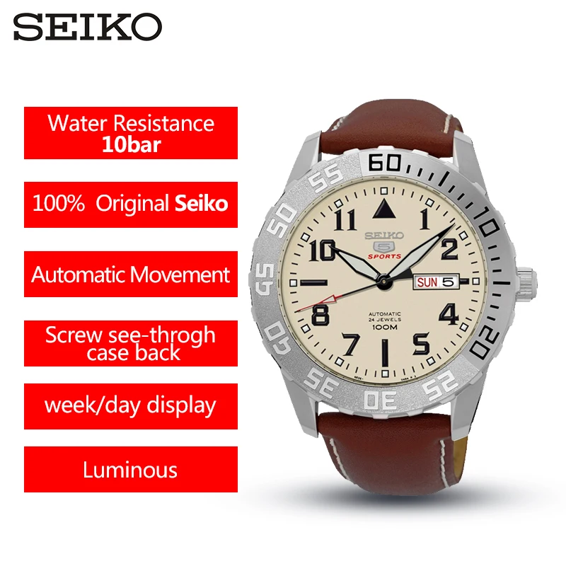 100% Original Seiko 5 Automatic Watch 10 Bar Waterproof Unidirectional Rotating Bezel Mechanical Wristwatches SRP757J1 SRP759J1 
100% Original Seiko 5 Automatic Watch 10 Bar Waterproof Unidirectional Rotating Bezel Mechanical Wristwatches SRP757J1 SRP759J1