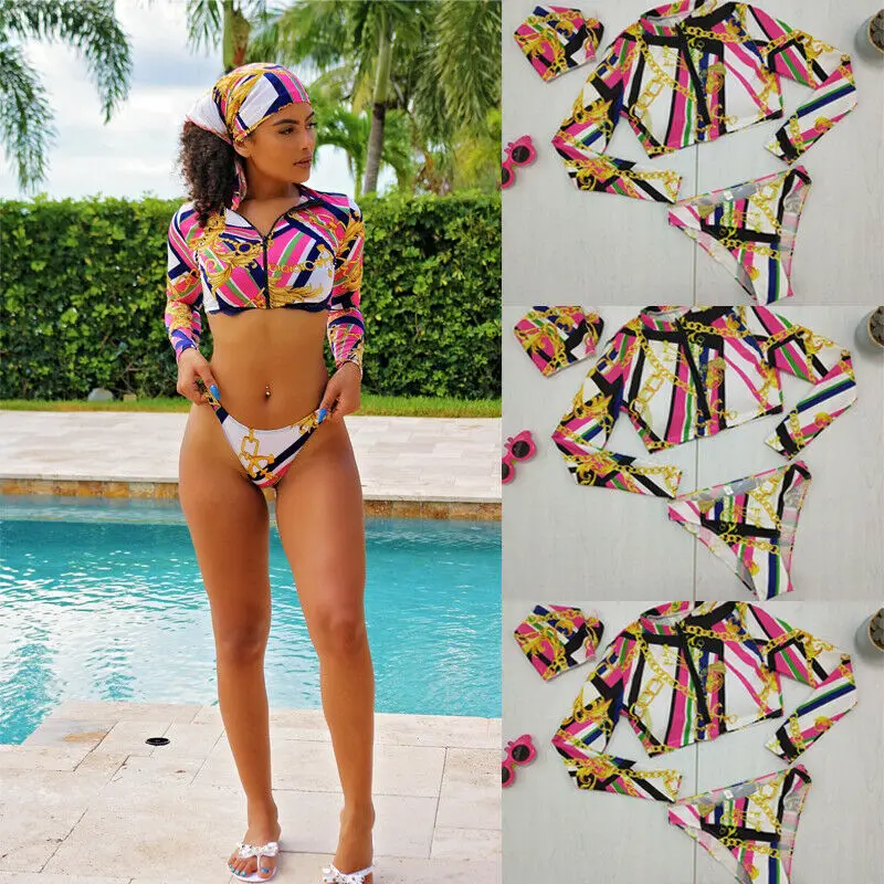 Sexy Women Long Sleeve Protect The Arm Swimwear Bandage Bikini Set Push-up Bathing Suit Swimsuit
Sexy Women Long Sleeve Protect The Arm Swimwear Bandage Bikini Set Push-up Bathing Suit Swimsuit
