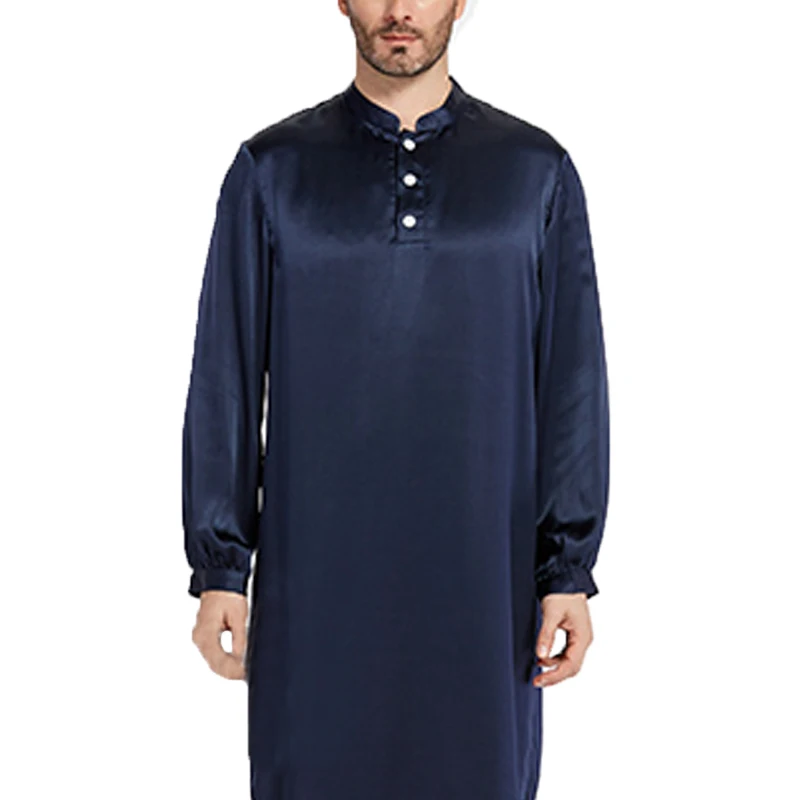 Nightgown Men Robe Pajamas Silk Satin Long Sleeve Bathrobe Lounge Arabe Dress Shirt Gown Masculina Islamic Men Clothes Nightgown Men Robe Pajamas Silk Satin Long Sleeve Bathrobe Lounge Arabe Dress Shirt Gown Masculina Islamic Men Clothes