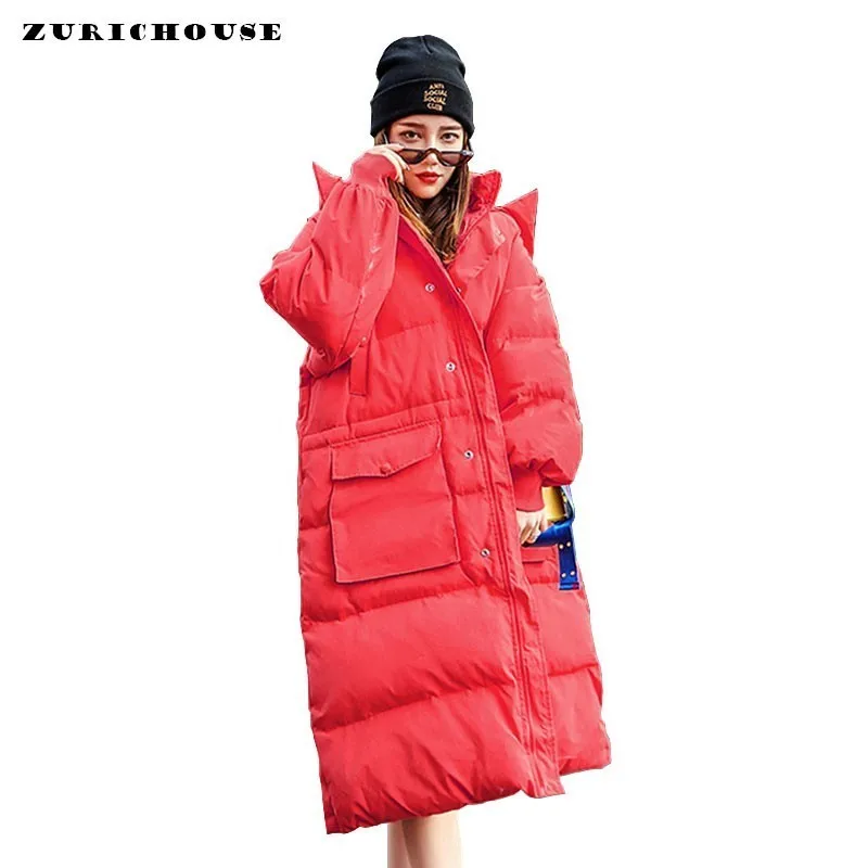 ZURICHOUSE Brand Women's Winter Jacket Long Hooded Down Padded Coat 2019 Fashion Oversized Loose Warm Parka Female
ZURICHOUSE Brand Women's Winter Jacket Long Hooded Down Padded Coat 2019 Fashion Oversized Loose Warm Parka Female