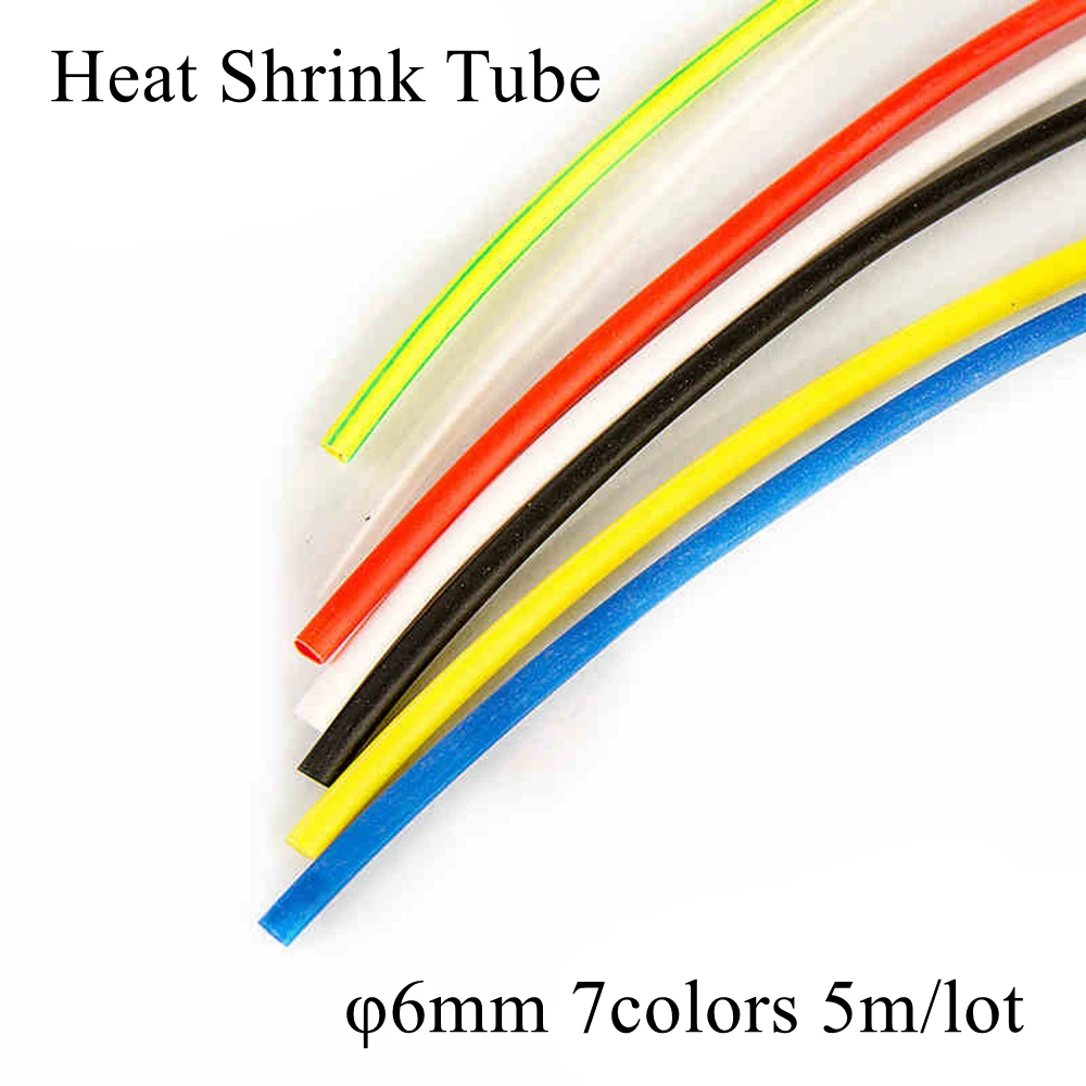 5M 6mm Black Red Clear Transparent Yellow Blue Green White Polyolefin Quick Heat Shrink Tubing Tube Wire Cable Sleeve Tape Wrap
5M 6mm Black Red Clear Transparent Yellow Blue Green White Polyolefin Quick Heat Shrink Tubing Tube Wire Cable Sleeve Tape Wrap