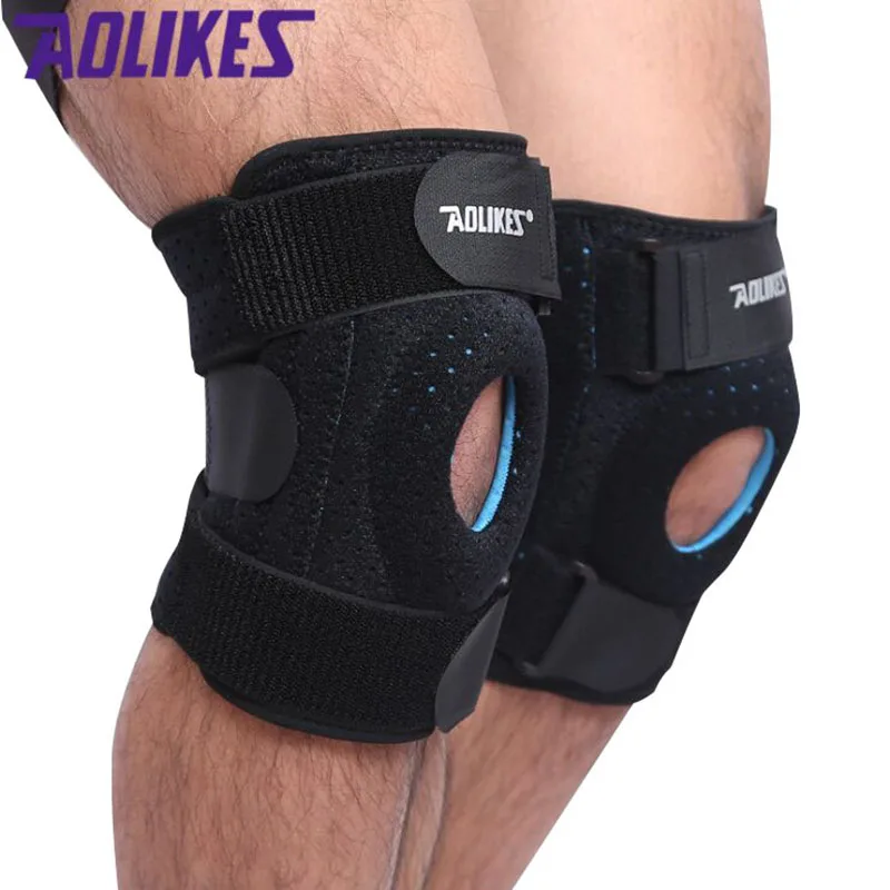 

AOLIKES Knee Brace Support Silica gel 6 Springs Sports Fitness Knee Protector Basketball Breathable Knee wraps Plus Size 4XL 6XL