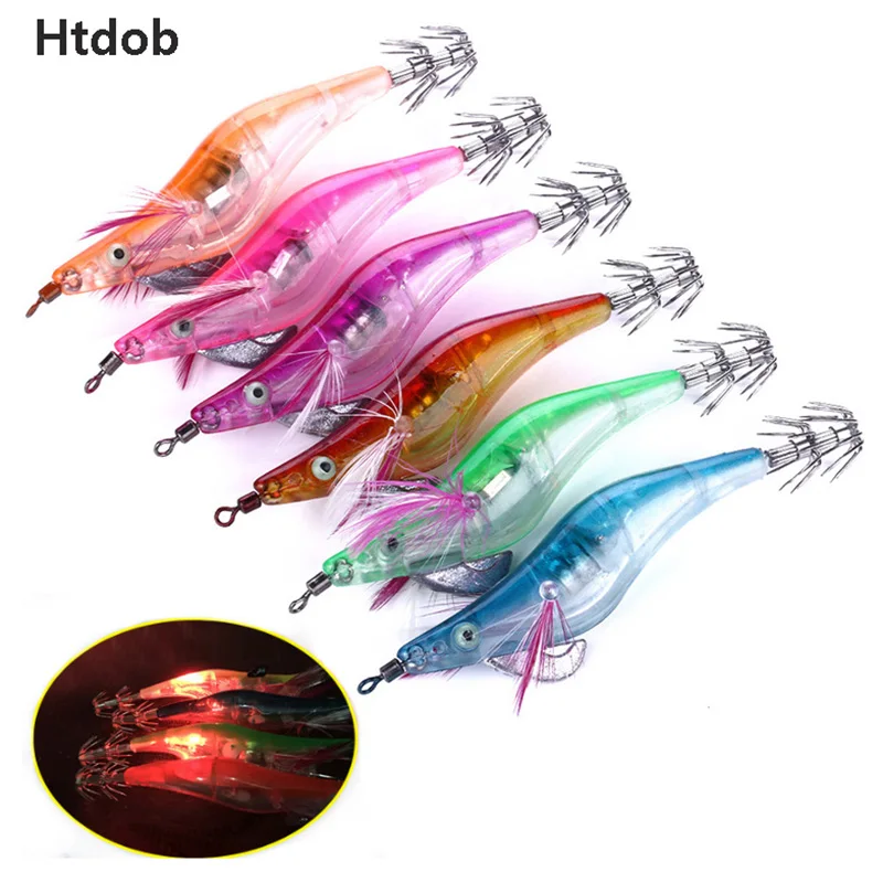 Htdob 6Pcs LED Electronic Luminous Shrimp Squid 10.5cm 12g Night Fishing Squid Jigs Lure Bass Bait Fish Tackle wobbler
Htdob 6Pcs LED Electronic Luminous Shrimp Squid 10.5cm 12g Night Fishing Squid Jigs Lure Bass Bait Fish Tackle wobbler