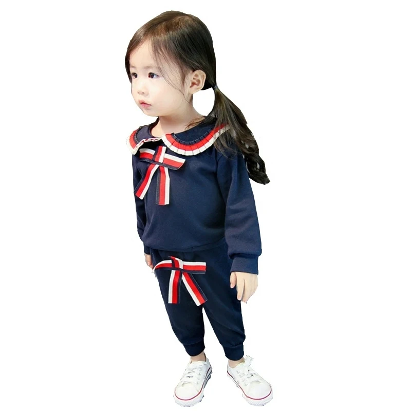 2019 New Girls Spring Autumn Clothes Suit Sailor Collar Bow Long Sleeve T-shirt Pants 2Pcs/Sets Toddler Tracksuit Kids Clothing
2019 New Girls Spring Autumn Clothes Suit Sailor Collar Bow Long Sleeve T-shirt Pants 2Pcs/Sets Toddler Tracksuit Kids Clothing
