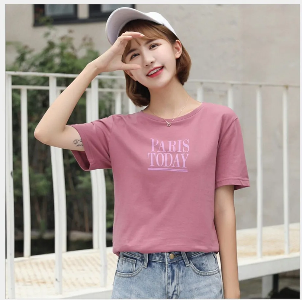 2019 Letters Printed Women Cotton Casual Fashion T Shirt for Lady Top Tee Women Summer Pink Top JY1011
2019 Letters Printed Women Cotton Casual Fashion T Shirt for Lady Top Tee Women Summer Pink Top JY1011