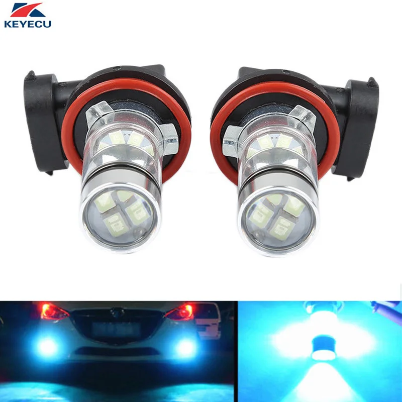 KEYECU упаковка из 2 голубых ледяных ламп 100 Вт H11 H8 Samsung 2323 20LED противотуманные фары