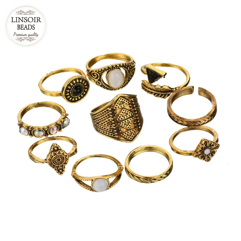 LINSOIR New Rings Suit Bohemian Ethnic Joint Ring 10 Piece Combination Joint Ring Ancient Silver and Gold For Women Girls
LINSOIR New Rings Suit Bohemian Ethnic Joint Ring 10 Piece Combination Joint Ring Ancient Silver and Gold For Women Girls