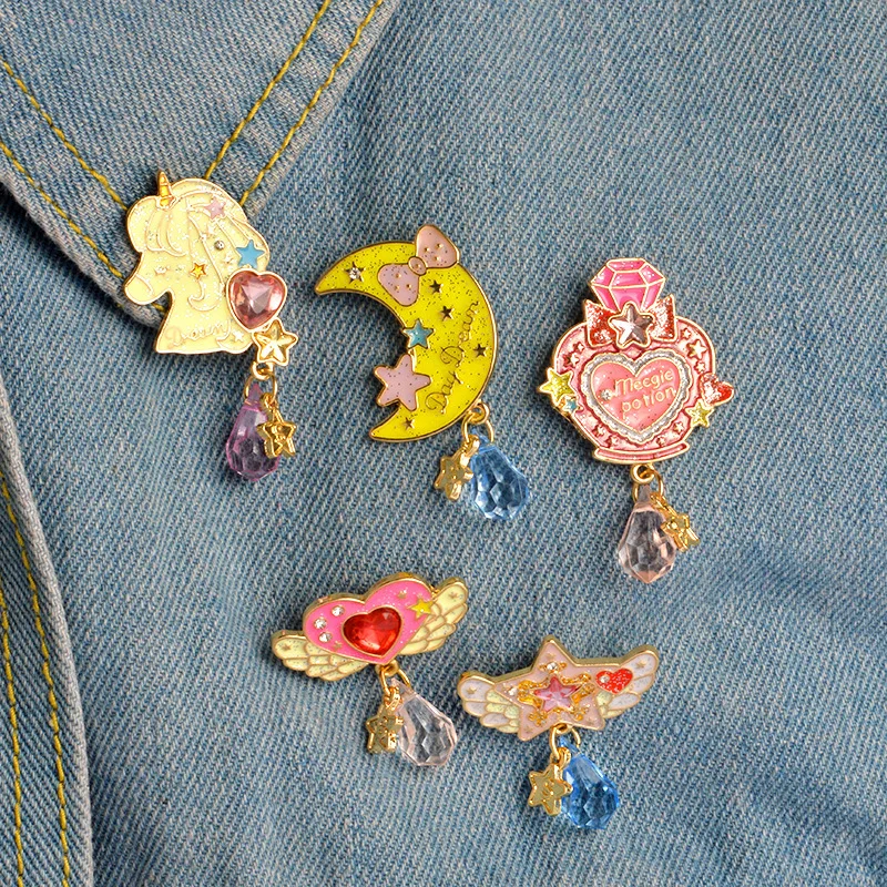 

Cartoon Sweet Animal Horse Pony Cake Moon Perfume House Collar Pins Badge Corsage Brooch Jewelery #247395