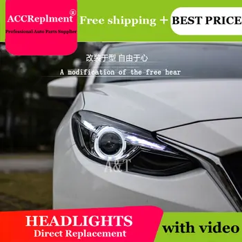 Car Styling Head Lamp for Mazda 3 led headlights 2014-2016 New Mazda3 Angel eye led drl H7 hid Bi-Xenon Lens low beam
Car Styling Head Lamp for Mazda 3 led headlights 2014-2016 New Mazda3 Angel eye led drl H7 hid Bi-Xenon Lens low beam