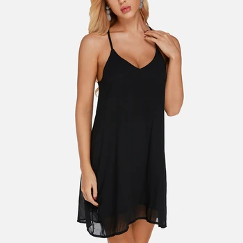 2020 Summer Chiffon Spaghetti Strap Dresses Women Casual Loose Solid Sexy V Neck Sleeveless Backless Mini Short Dress Vestidos
2020 Summer Chiffon Spaghetti Strap Dresses Women Casual Loose Solid Sexy V Neck Sleeveless Backless Mini Short Dress Vestidos