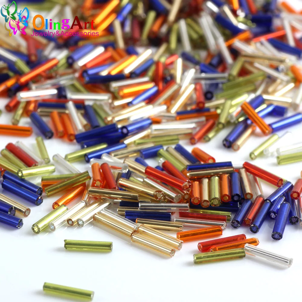 OlingArt new Mixed Color 2900pcs Silver color-Lined Glass Bugle Beads 9x1.8mm Tube glass seed beads for diy Jewelry Making
OlingArt new Mixed Color 2900pcs Silver color-Lined Glass Bugle Beads 9x1.8mm Tube glass seed beads for diy Jewelry Making