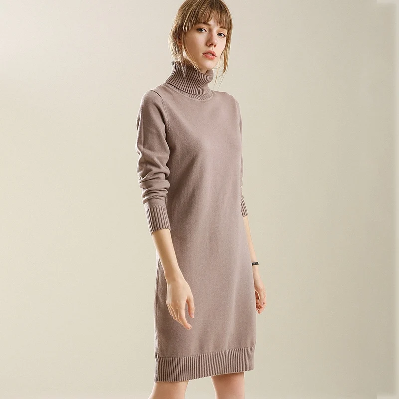 2018 Women Knitted Dress Fine Comb Wool Turtleneck Long Sweater Solid 4 Color Full Sleeve Wool #7568
2018 Women Knitted Dress Fine Comb Wool Turtleneck Long Sweater Solid 4 Color Full Sleeve Wool #7568