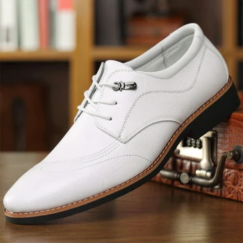 2019 Pointed Top Men's formal shoes White Black Brown leather dress shoes male Luxury Brand Flat lace-up high quality footwear
2019 Pointed Top Men's formal shoes White Black Brown leather dress shoes male Luxury Brand Flat lace-up high quality footwear