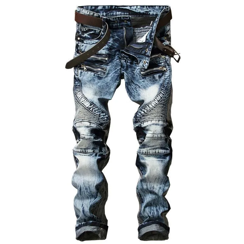 Mcikkny Fashion Men's Biker Jeans Pants Washed Slim Fit Denim Pants Multi-pockets Motorcycle Denim Trousers For Men
Mcikkny Fashion Men's Biker Jeans Pants Washed Slim Fit Denim Pants Multi-pockets Motorcycle Denim Trousers For Men