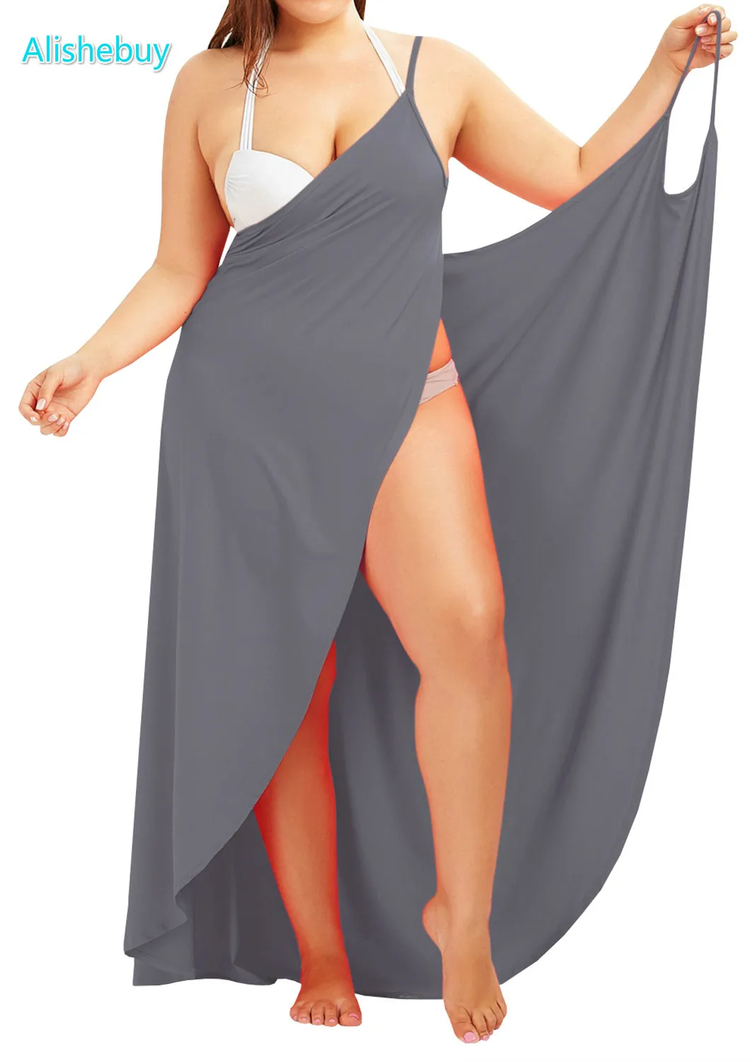 Beach Long Maxi Wrap Slip Dress Cover Ups Sleeveless Split Sexy Spaghetti Strap Dress Vestidos Sundress Size S-5XL 
Beach Long Maxi Wrap Slip Dress Cover Ups Sleeveless Split Sexy Spaghetti Strap Dress Vestidos Sundress Size S-5XL