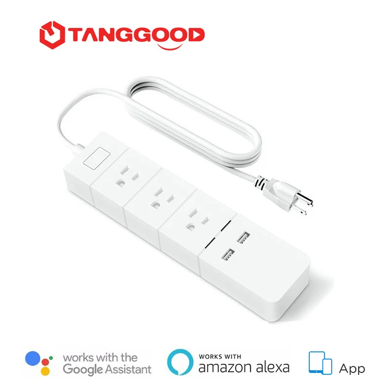 TANGGOOD Smart WiFi Power Strip with 2 USB Work with Amazon Alexa & Google Assistant & IFTTT App Remote Control Surge Protector
TANGGOOD Smart WiFi Power Strip with 2 USB Work with Amazon Alexa & Google Assistant & IFTTT App Remote Control Surge Protector