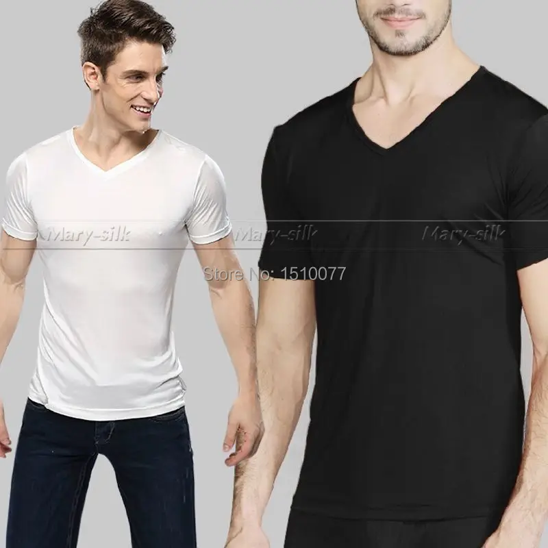 Gift! Men's 100% Silk Knitted V-neck T-shirts Shirts Top U.S. M L XL 2XL Solid Black White
Gift! Men's 100% Silk Knitted V-neck T-shirts Shirts Top U.S. M L XL 2XL Solid Black White