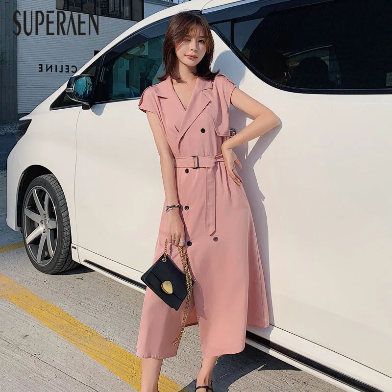 SuperAen Double-breasted Fashion Slim Dress Female Solid Color Summer New 2019 Women Dress Casual Korean Style Women Clothing
SuperAen Double-breasted Fashion Slim Dress Female Solid Color Summer New 2019 Women Dress Casual Korean Style Women Clothing