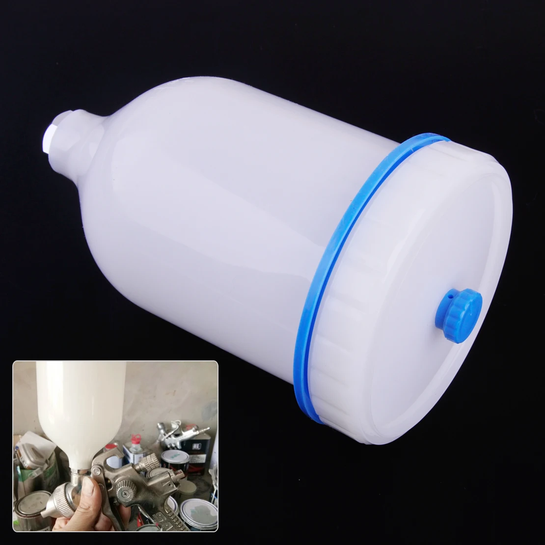 New Car 600ML Plastic Spray Paint Gun Cup Pot Fast Mover Threaded Connector White & Blue Fit for SATA JET
New Car 600ML Plastic Spray Paint Gun Cup Pot Fast Mover Threaded Connector White & Blue Fit for SATA JET