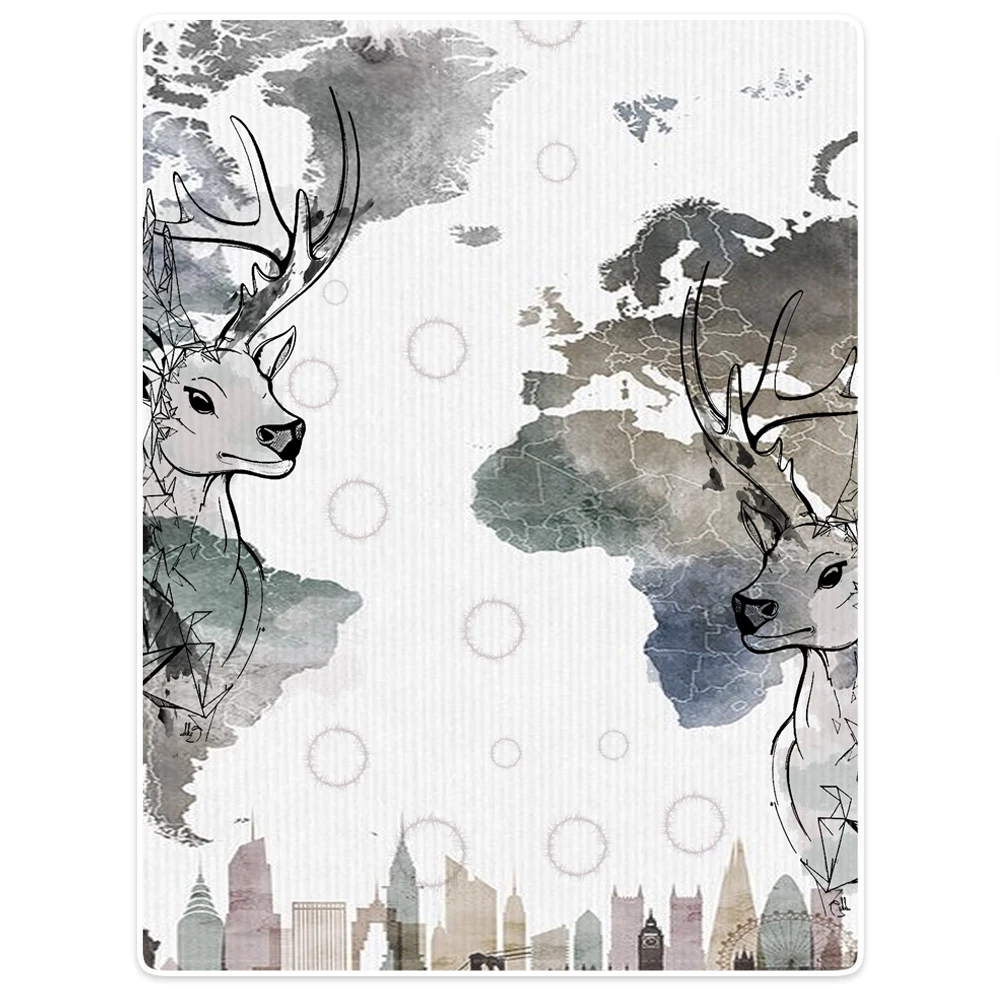 Blankets Cobertor Warmth Soft Plush Cute Gray White Hand Drawn World Map Deer City Skyline Sofa Bed Throw a Blanket Plaid
Blankets Cobertor Warmth Soft Plush Cute Gray White Hand Drawn World Map Deer City Skyline Sofa Bed Throw a Blanket Plaid