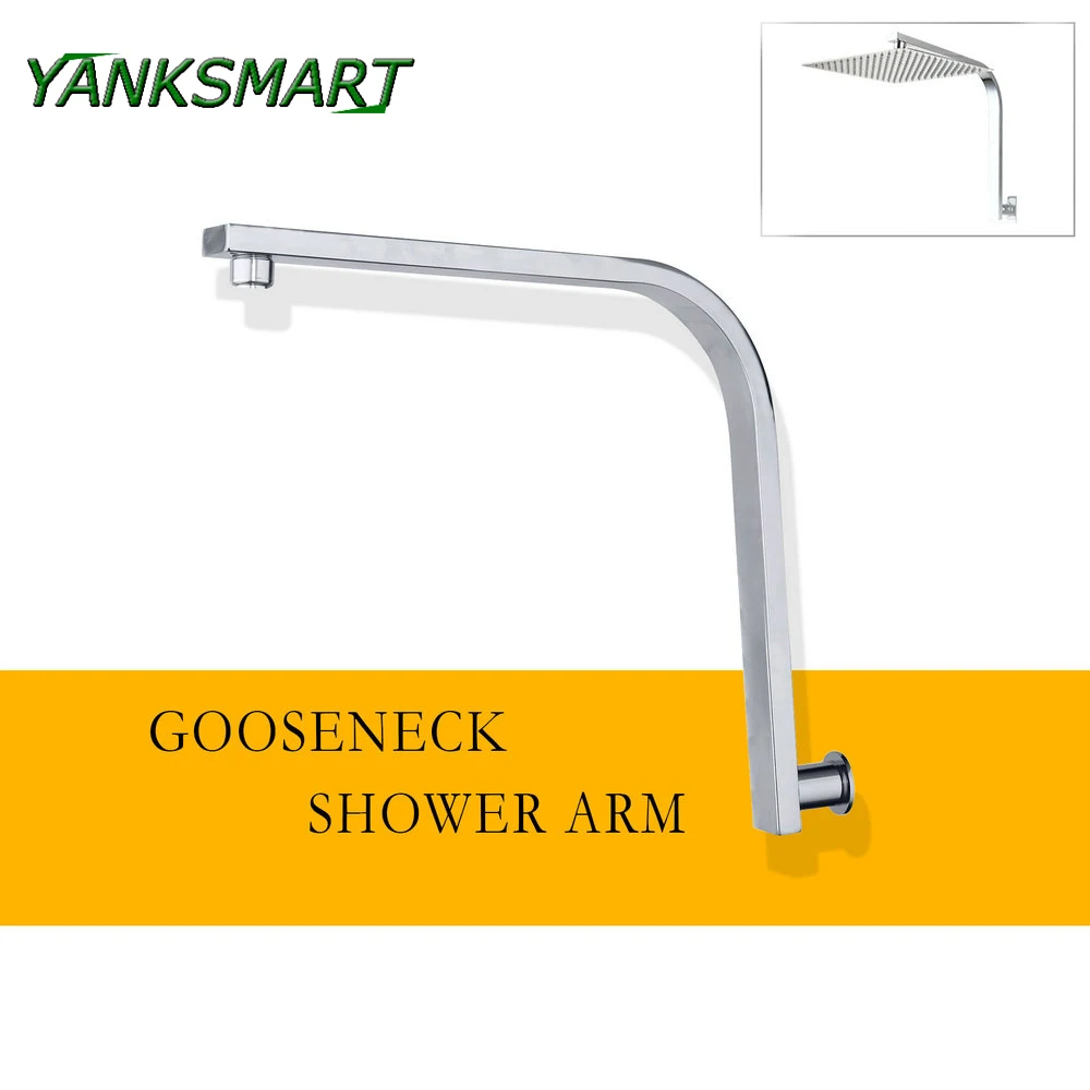 YANKSMART Goose Neck Style Bathroom Stainless Steel Chrome Polished Square Wall Mounted Shower Arm for Shower Head
YANKSMART Goose Neck Style Bathroom Stainless Steel Chrome Polished Square Wall Mounted Shower Arm for Shower Head