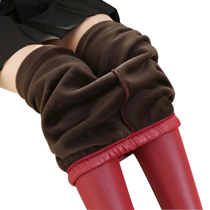 OUBINEW Warm Pants Women PU Leather Velvet Thick Stretch Slim Pencil Pants Elasitc Trousers 2017 New Winter
OUBINEW Warm Pants Women PU Leather Velvet Thick Stretch Slim Pencil Pants Elasitc Trousers 2017 New Winter
