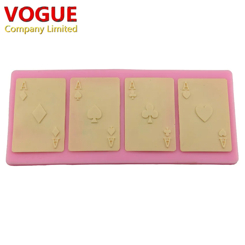 Image DIY Poker Ace Card Silicone Cake Mold Fondant Cake Decorating Tools Chocolate Pudding Mould Pastry Baking Tools SGS N2866