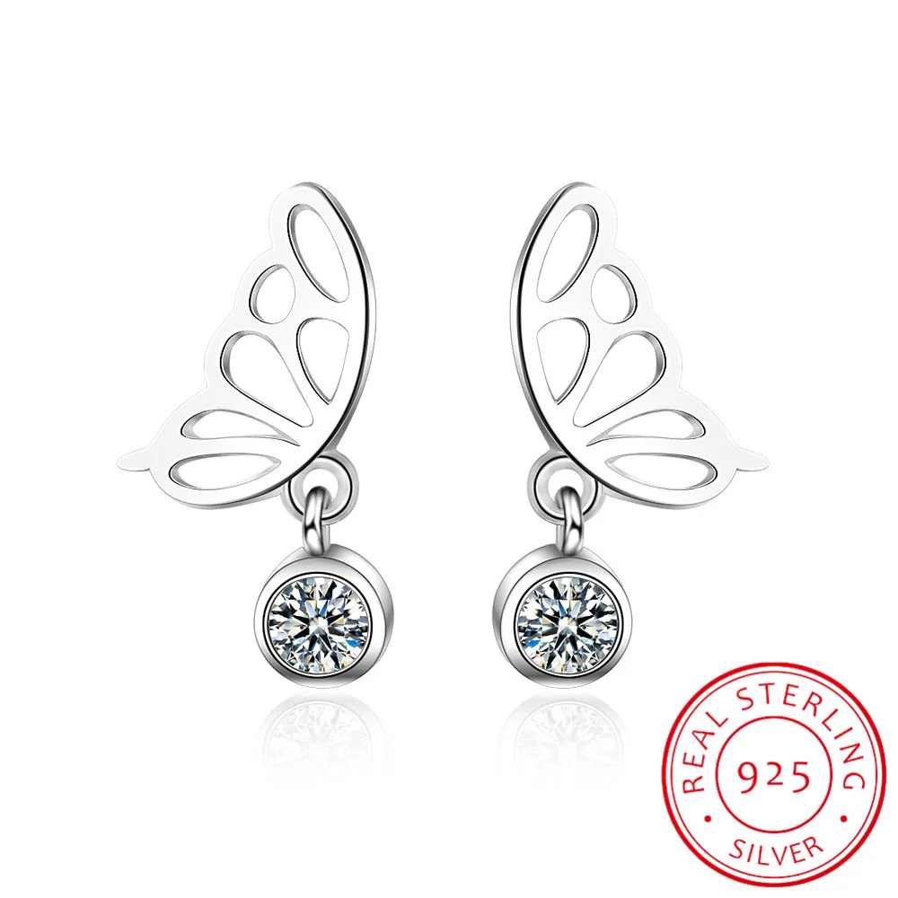 Genuine 925 Sterling Silver Feather Fairy Wings Butterfly Stud Earrings Silver For Women Fashion Silver Jewelry Christmas
Genuine 925 Sterling Silver Feather Fairy Wings Butterfly Stud Earrings Silver For Women Fashion Silver Jewelry Christmas