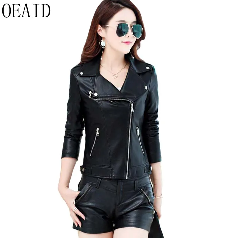 OEAID Plus Size Leather Jacket Women New 2019 Fashion Ladies Leather Clothing Short Slim Motorcycle Leather Coat Women Outerwear
OEAID Plus Size Leather Jacket Women New 2019 Fashion Ladies Leather Clothing Short Slim Motorcycle Leather Coat Women Outerwear