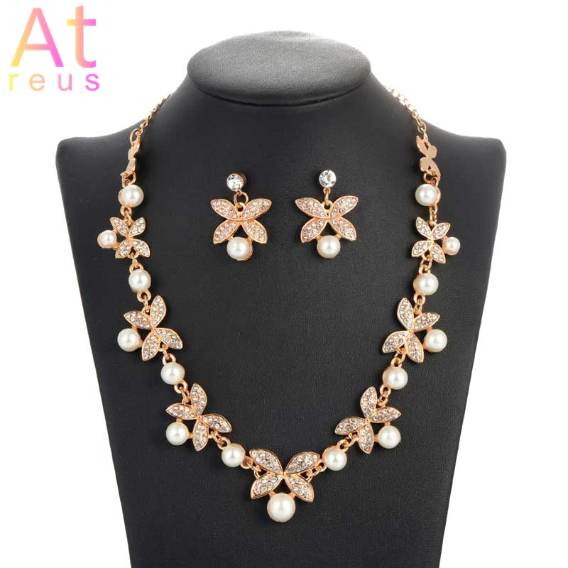 Elegant Simulated Pearl Bridal Jewelry Sets gold dubai Leaf Crystal Necklaces Earrings Sets Butterfly Cherry Wedding Jewelry
Elegant Simulated Pearl Bridal Jewelry Sets gold dubai Leaf Crystal Necklaces Earrings Sets Butterfly Cherry Wedding Jewelry
