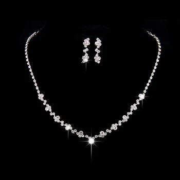 2017 Fashion Wedding Jewelry Sparkling Rhinestone Crystal Choker Necklace Earrings Set Charm Silver Plated Bridal Jewelry Women
2017 Fashion Wedding Jewelry Sparkling Rhinestone Crystal Choker Necklace Earrings Set Charm Silver Plated Bridal Jewelry Women