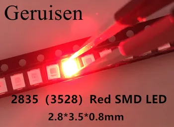 

12-20LM 2835 Red SMD LED 0.2W high bright light emitting diode chip leds 620-625NM PLCC-2 60Ma SMD/SMT 3528 Red/1000PCS