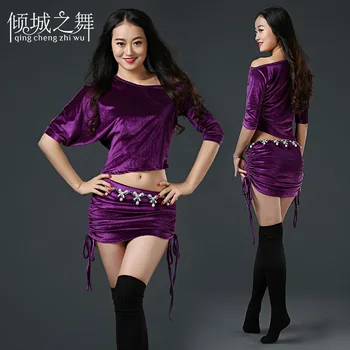 Top Fashion velvet Belly Dance Costume set belly dance top+skirt suits Professional For Women Bellydance Wear ZM167
Top Fashion velvet Belly Dance Costume set belly dance top+skirt suits Professional For Women Bellydance Wear ZM167