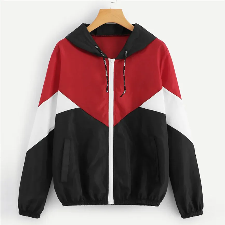 Jackets Woman 2019 Oversize Long Sleeve Patchwork Thin Skinsuits Women's Hooded Jackets Zipper Casual Sport Coat Outerwear
Jackets Woman 2019 Oversize Long Sleeve Patchwork Thin Skinsuits Women's Hooded Jackets Zipper Casual Sport Coat Outerwear