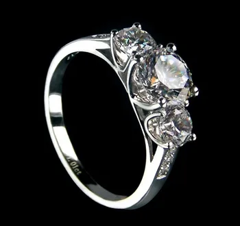 Pure White Gold 18K Three Stone Ring 1.7CT Simulate Diamond Female Engagement Ring Stamp G18K Perfectly Gold Wedding Jewelry 
Pure White Gold 18K Three Stone Ring 1.7CT Simulate Diamond Female Engagement Ring Stamp G18K Perfectly Gold Wedding Jewelry
