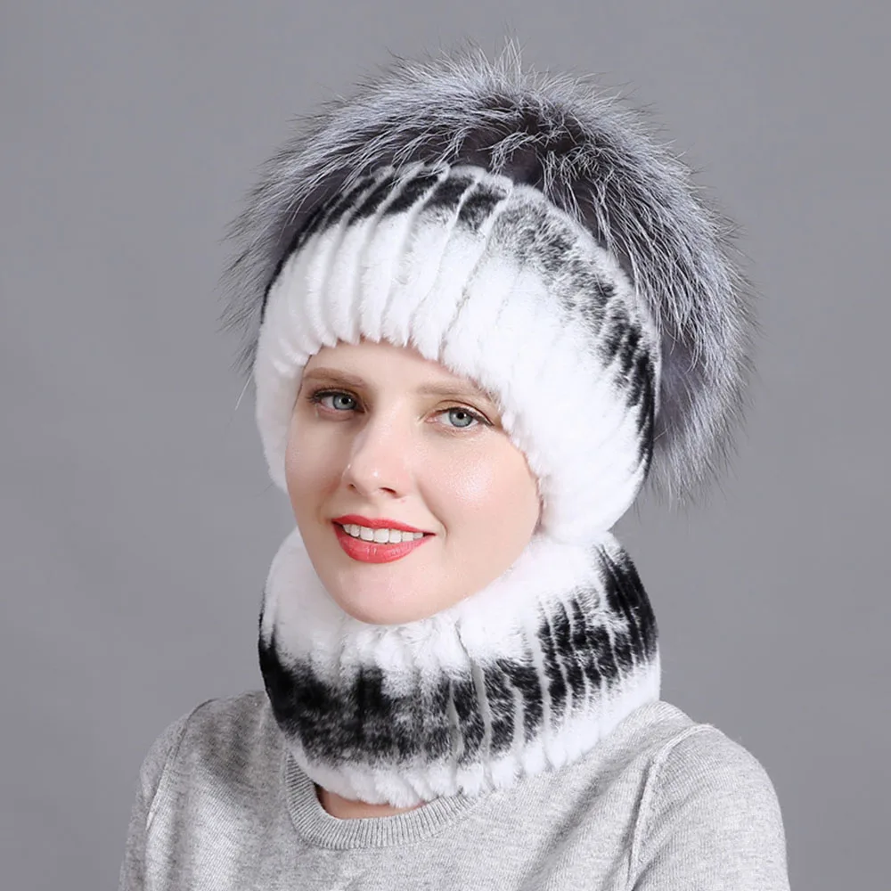 New Rex Rabbit Fur Pom pom Hats Scarf Set Winter Women Fur Beanie Fashion Outdoor Warm Skullies for Lady Scarf Ring
New Rex Rabbit Fur Pom pom Hats Scarf Set Winter Women Fur Beanie Fashion Outdoor Warm Skullies for Lady Scarf Ring