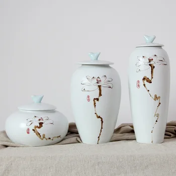 Artistic Ceramic Storage Jar Collection (3 Pcs) with Hand Painted Lotus Painting Decoration G15014520 
Artistic Ceramic Storage Jar Collection (3 Pcs) with Hand Painted Lotus Painting Decoration G15014520