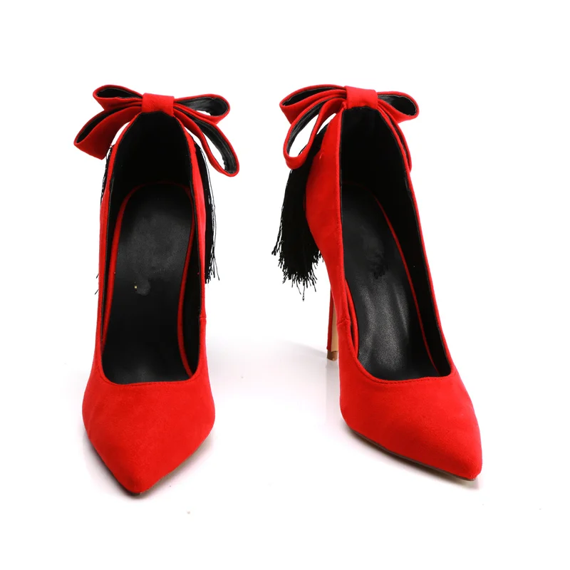 Brand Designer Bow Tie Decor Women Shoes Tassel Embellished Women Stiletto High Thin Heel Dress Wedding Party Star Runway Shoes
Brand Designer Bow Tie Decor Women Shoes Tassel Embellished Women Stiletto High Thin Heel Dress Wedding Party Star Runway Shoes
