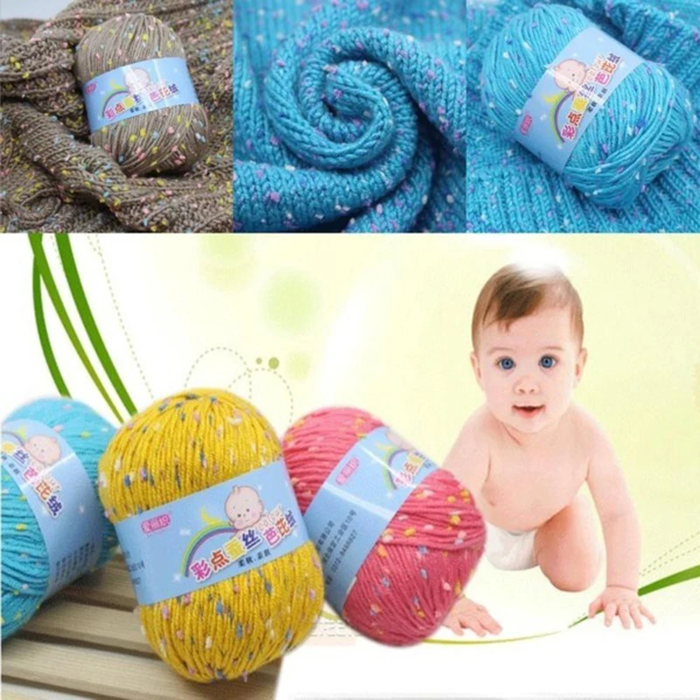 DIY Soft 50g Milk Fiber Cotton Wool Yarn Baby Knitting Crochet Hand-woven Wire Hook Silk Children's Clothing Handmade Craft
DIY Soft 50g Milk Fiber Cotton Wool Yarn Baby Knitting Crochet Hand-woven Wire Hook Silk Children's Clothing Handmade Craft