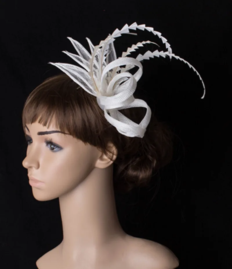 White or 21 Colors wedding feathe fascinator sinamay hair accessories elegant women headwear event headpiece race hats TMYQ011
White or 21 Colors wedding feathe fascinator sinamay hair accessories elegant women headwear event headpiece race hats TMYQ011