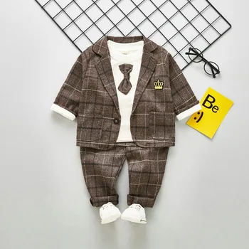 New Infant Boy Clothing Plaid Three pieces Baby Clothing Spring Autumn Baby Clothes 8BT011
New Infant Boy Clothing Plaid Three pieces Baby Clothing Spring Autumn Baby Clothes 8BT011