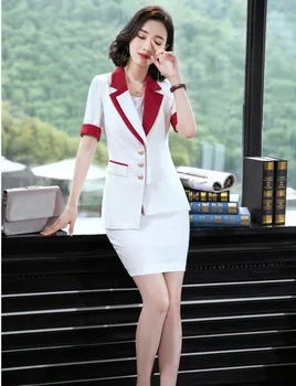 Ladies Office Professional Business Suits with Blazer and Skirt Uniform Styles Formal OL Work Wear Blazers Sets Novelty White
Ladies Office Professional Business Suits with Blazer and Skirt Uniform Styles Formal OL Work Wear Blazers Sets Novelty White