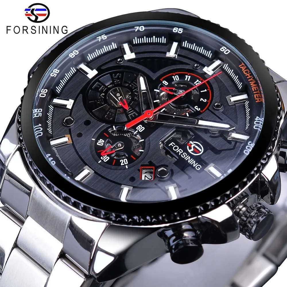 Forsining Steampunk Design Three Small Dial Complete Calendar Waterproof Men's Automatic Watches Top Brand Luxury Sport Clock
Forsining Steampunk Design Three Small Dial Complete Calendar Waterproof Men's Automatic Watches Top Brand Luxury Sport Clock